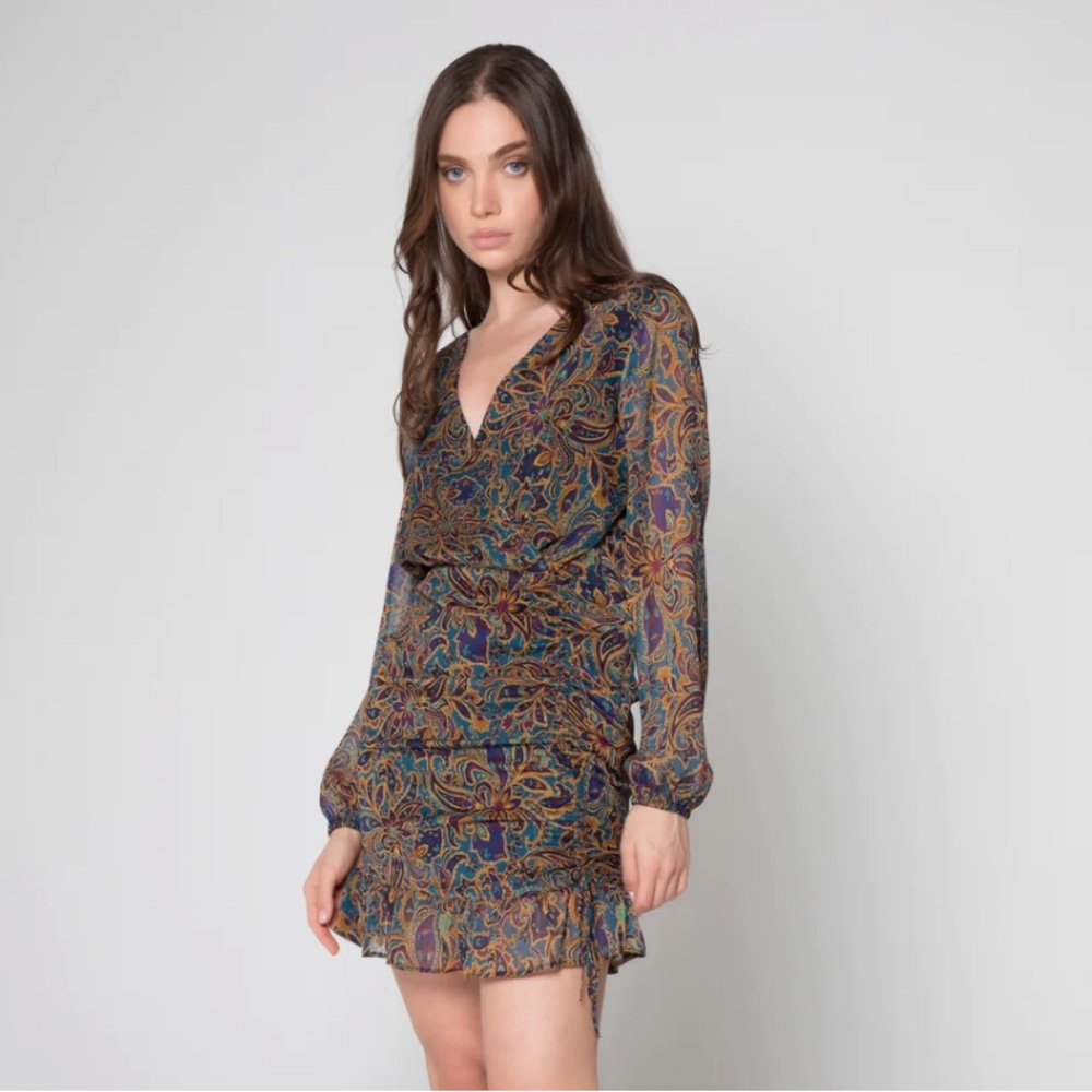 BNWT lurex lavender brown mini dress